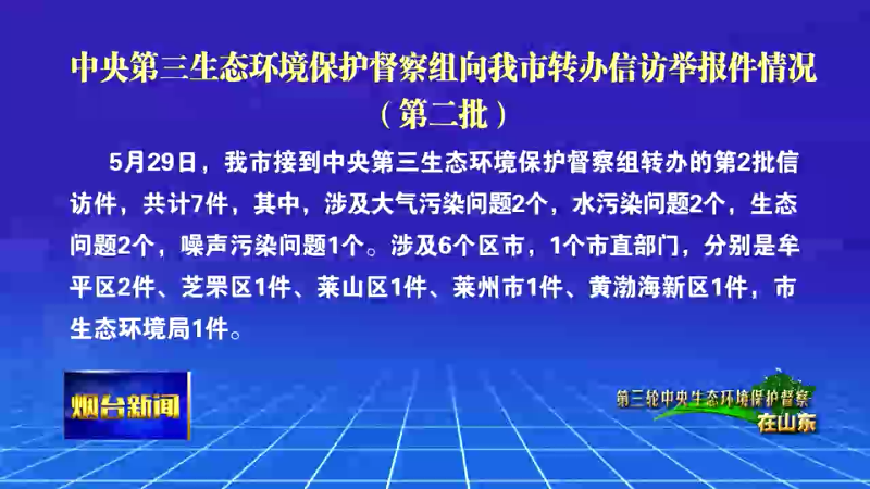 中央第三生态环境保护督察组向我市转办信访举报件情况（第二批）